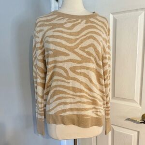 Zebra Print Beige Sweater